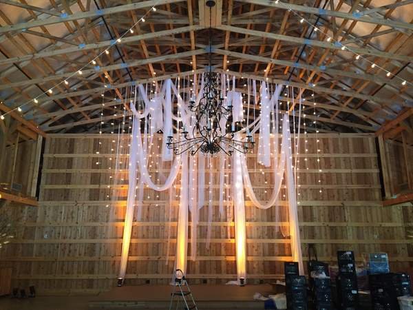 Chandelier drape Saddlewood Farms