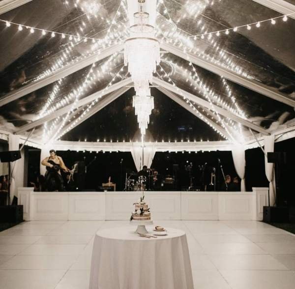 Uplighting and chandeliers wedding